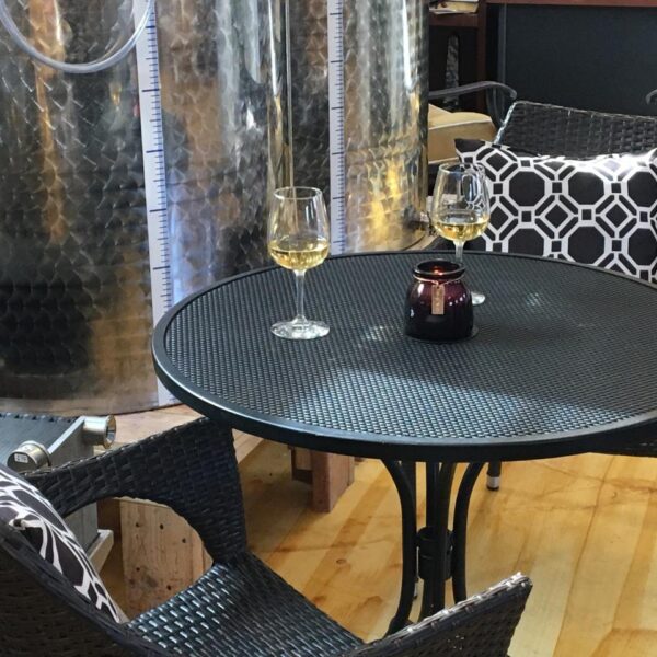 Black Metal Bistro Table 30" Diameter