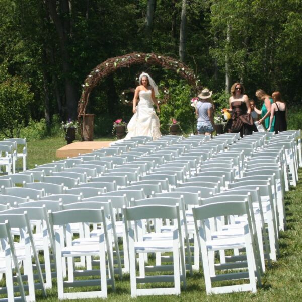 White Resin Folding Chair