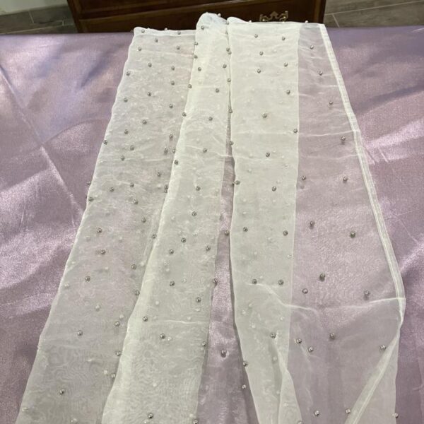 Sheer Curtains With Silver Studding, Around Perimeter Of Tiki Gazebo (Per Pr)