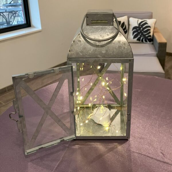 Galvanized Lantern, 7"