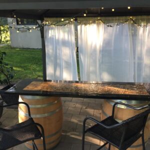 Tall Bar Stools, All Weather Wicker, Black