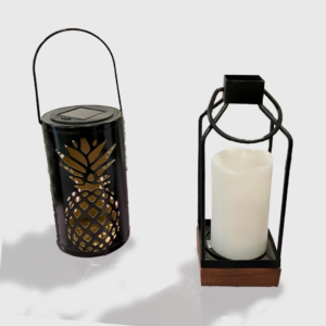 Black Iron and Wood Lantern
