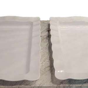 White, Fluted Edge, Large, Melamine Platter
