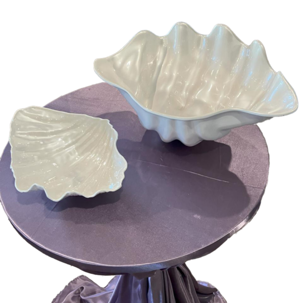 White, Oyster Shell Melamine Platter, Large