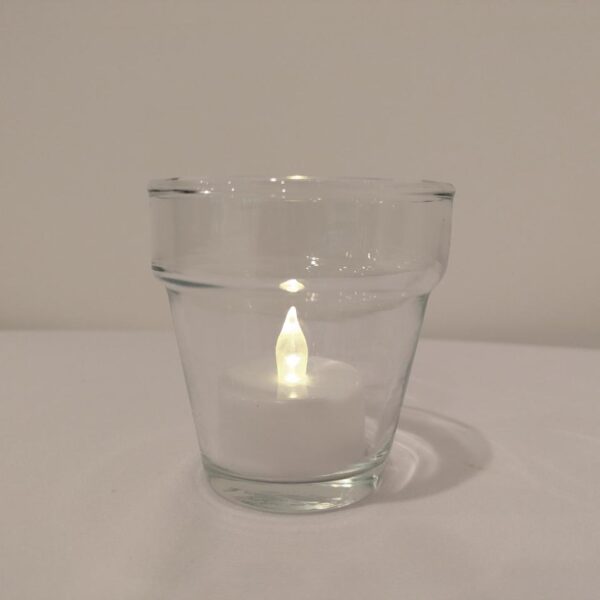 Glass votive candle holder