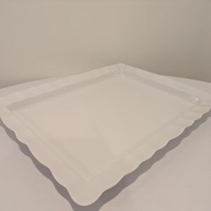 White, Fluted Edge, X-Large, Melamine Platter