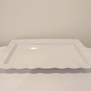 White, Fluted Edge, Large, Melamine Platter