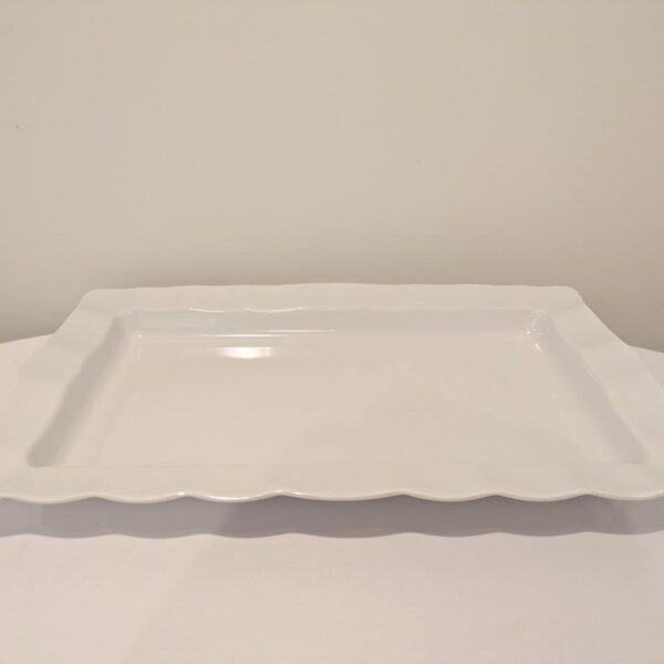 White, Fluted Edge, Large, Melamine Platter