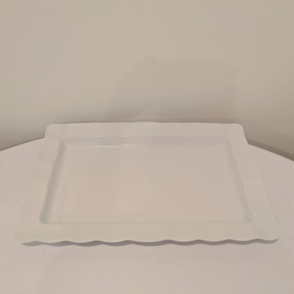 White, Fluted Edge, Large, Melamine Platter