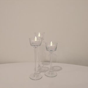 Pedestal Votive Candle Holders, Set Of 3, Staggered Heights, (3 Extra Medium Height)