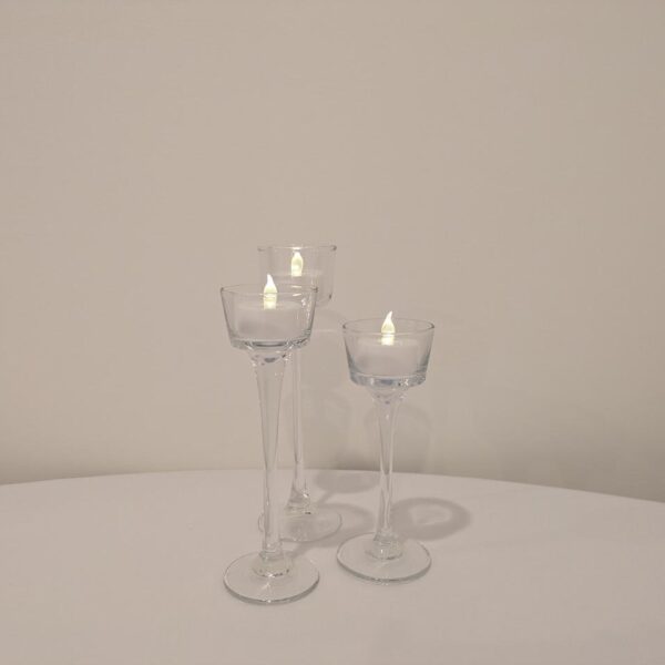 Pedestal Votive Candle Holders, Set Of 3, Staggered Heights, (3 Extra Medium Height)