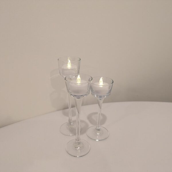 Pedestal Votive Candle Holders, Set Of 3, Staggered Heights, (3 Extra Medium Height)