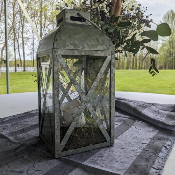 Galvanized Lantern, 7"